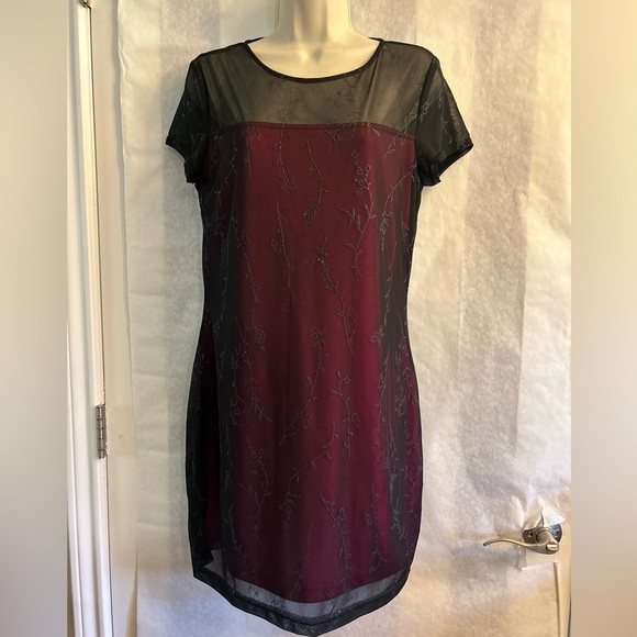 My Michelle Juniors Vintage Y2K lined Sheath sheer mesh dress Sz-L(11/13). AA9 - Picture 2 of 12